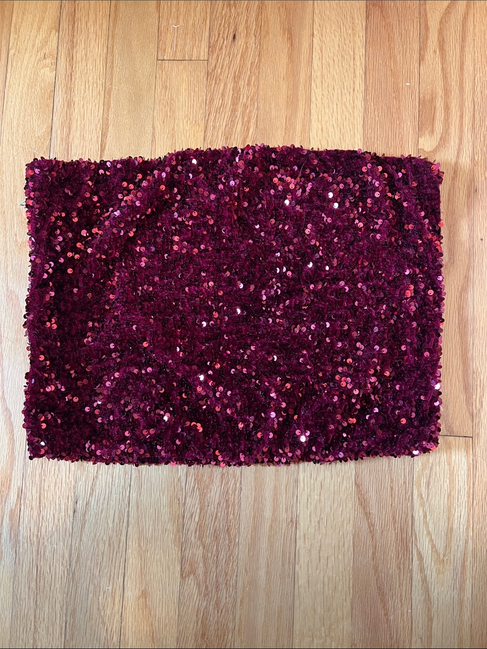 Sequin red tube top Anthropologie